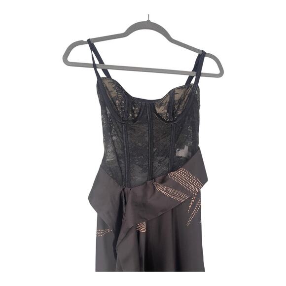 Katie May Shannon Corset Lace Gown Ruffle Gala Formal Floral Party Whimsigoth XS - Picture 7 of 16